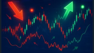 Abstract visual representing volatility in financial markets