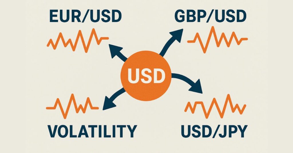 U.S. dollar affecting forex pairs during NFP release
