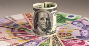 World map showing countries that use the US dollar officially and unofficially