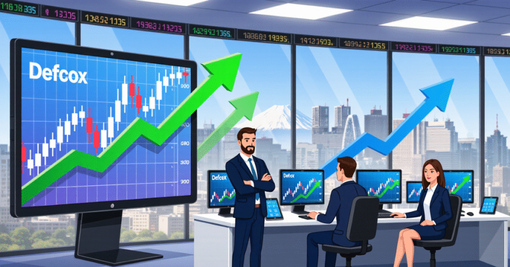 Traders analyzing USD/JPY opportunities from weak Yen using high leverage