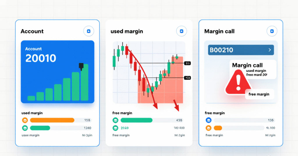 Infographic showing risk management tips to avoid margin calls in forex trading.