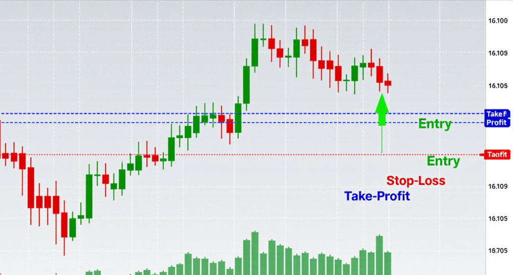 Breakout momentum trade with volume confirmation