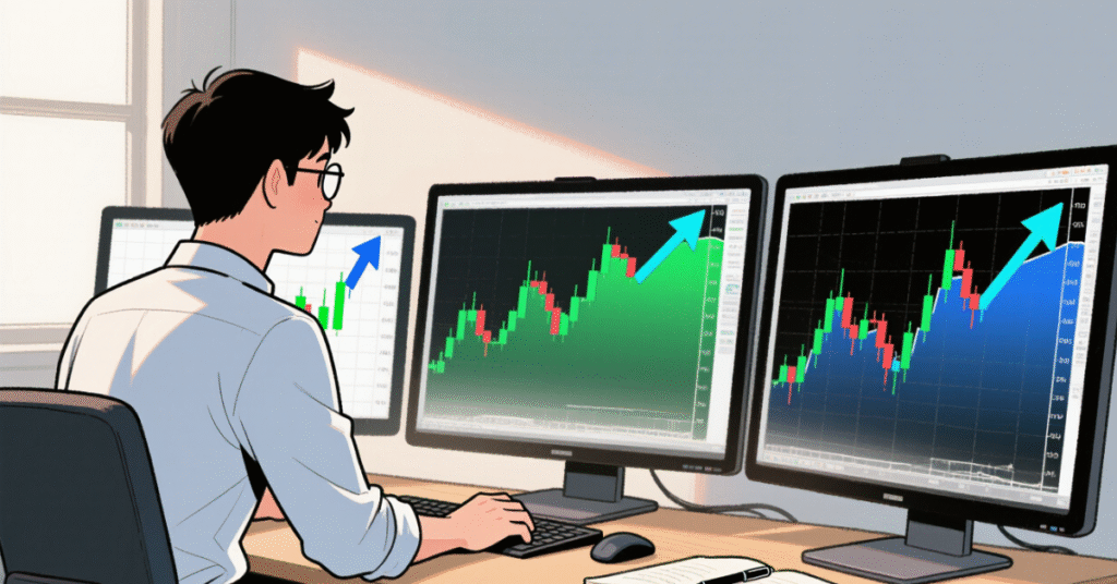 Chart showing key bullish candlestick patterns such as Hammer and Bullish Engulfing.