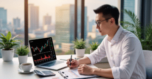 Comparison chart of Asian, London, and New York forex sessions in EST with volatility levels