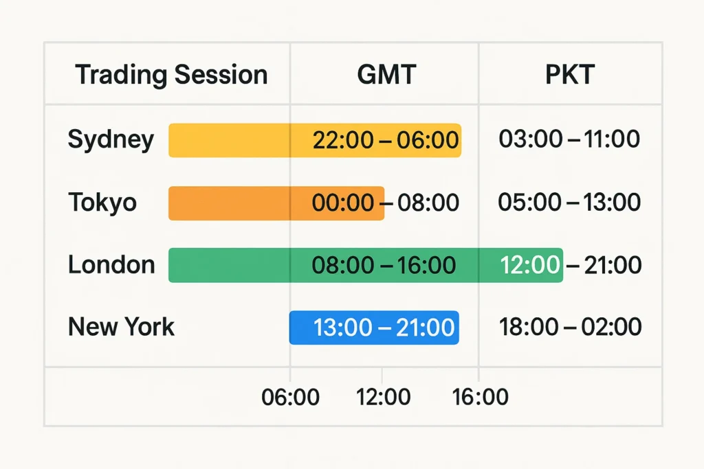 Visual chart showing NZD/USD best trading session overlaps and volatility levels