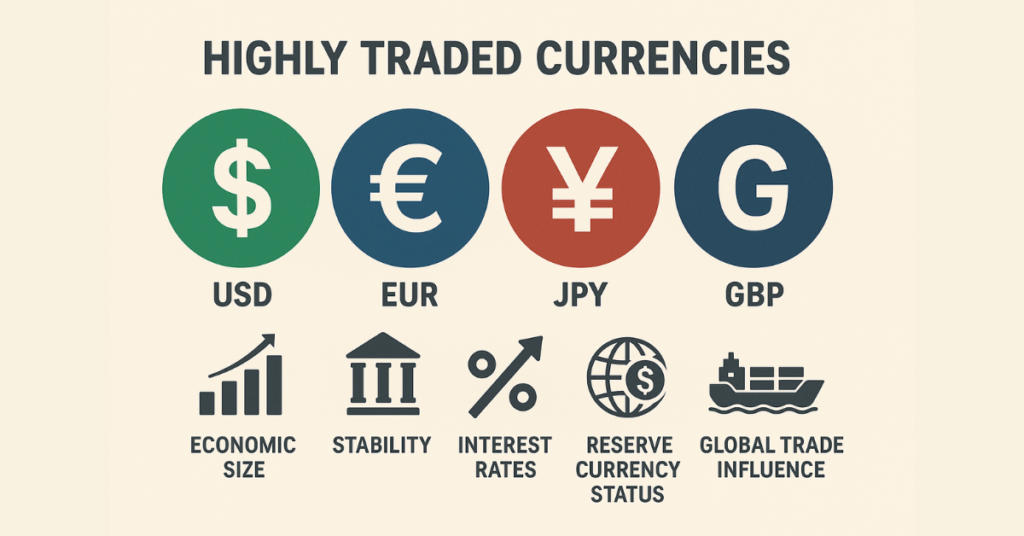 Infographic of key factors affecting most traded currencies