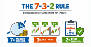 Diagram of the 7-3-2 rule for forex trading risk management