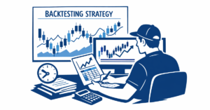 Trader analyzing historical charts for backtesting strategies