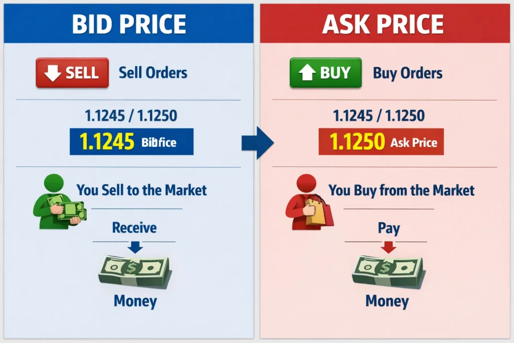 bid price vs ask price in forex trading