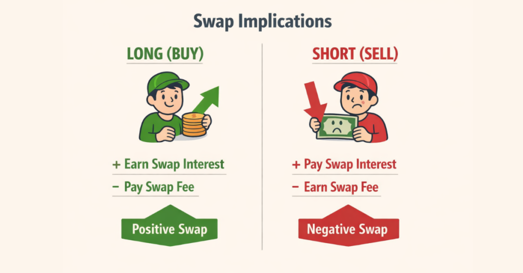 Difference between buy and sell swaps in forex trading