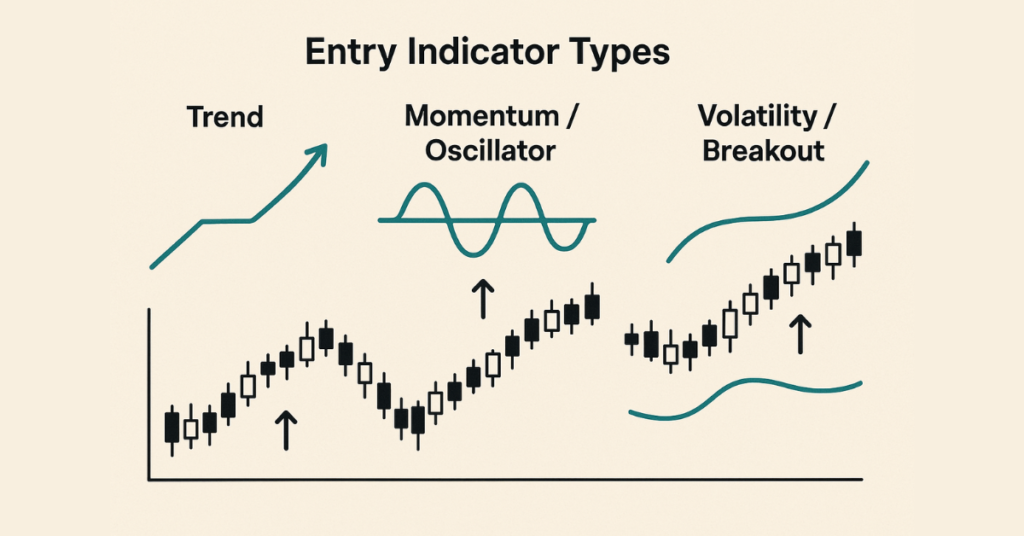 MT4 chart with trend, momentum, and volatility indicators