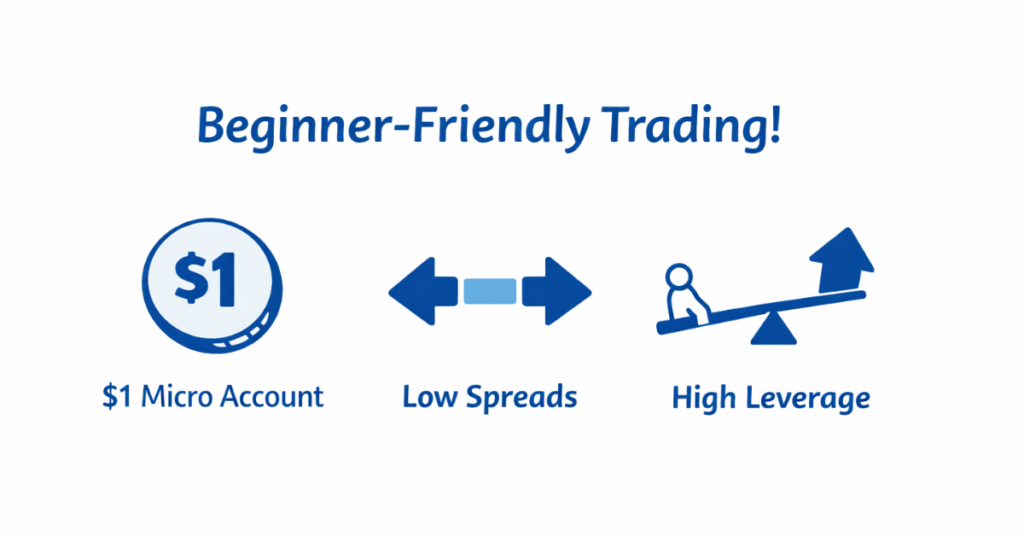 Micro account setup on MT5 for $1 deposits