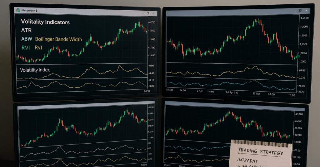 MT5 volatility indicator trading setup with charts and notes