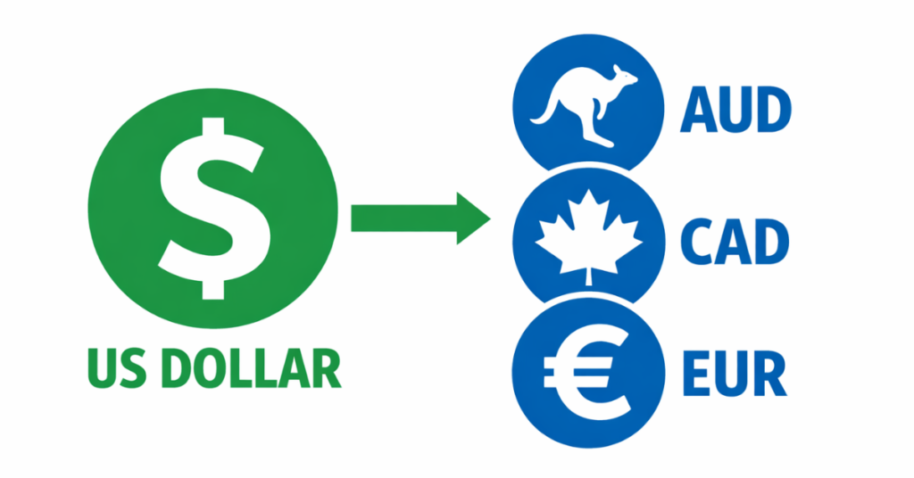 US dollar vs other currencies illustration
