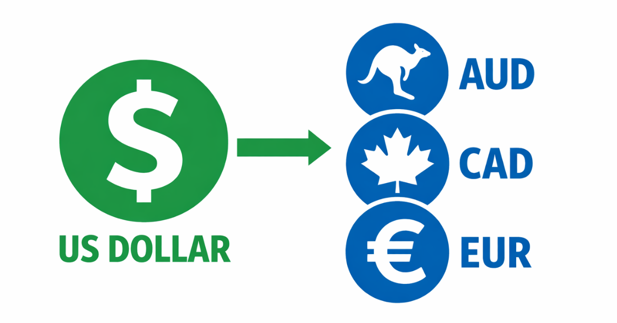US dollar vs other currencies illustration