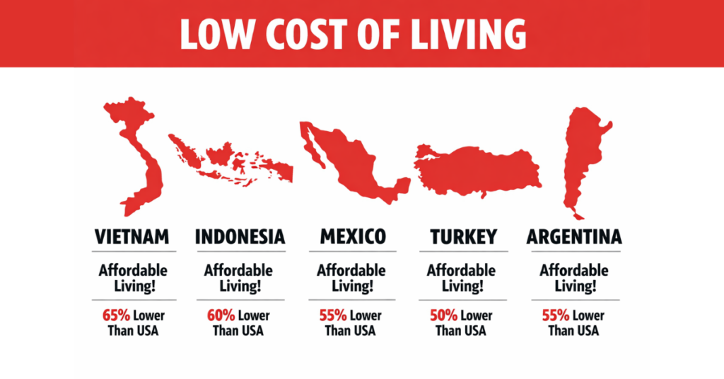 “USD purchasing power in affordable countries”
