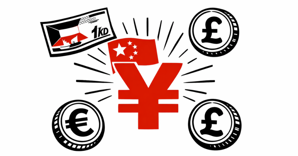 “Currencies stronger than Chinese Yuan CNY comparison chart”