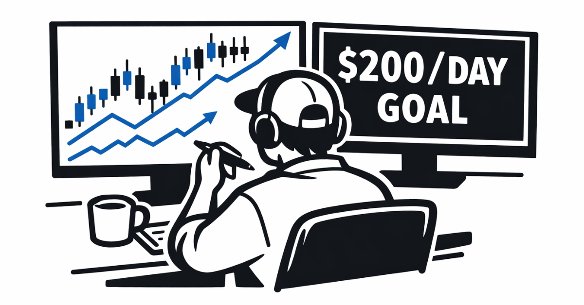 “Trader targeting $200 per day in day trading”