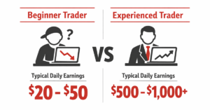 “Day trading earnings for beginners and experienced traders”