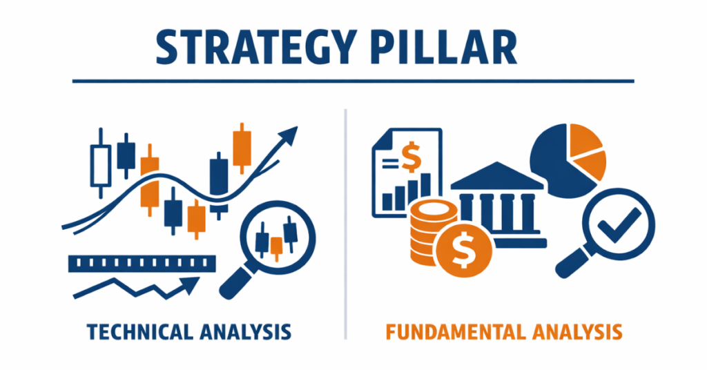 Example of trading strategy analysis on a chart