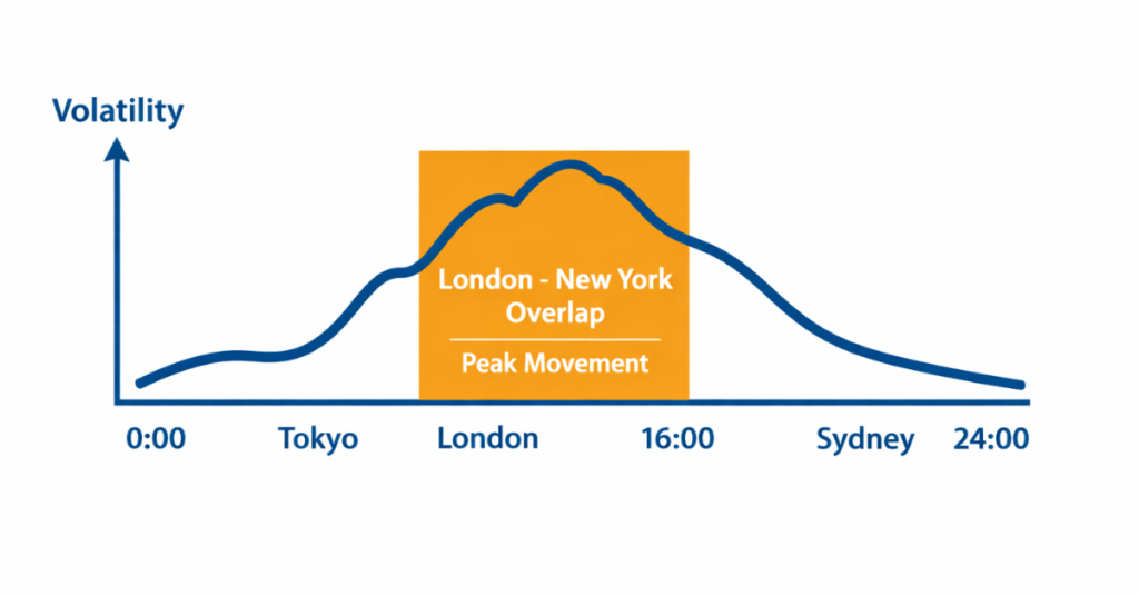best time to trade gold volatility chart london new york overlap