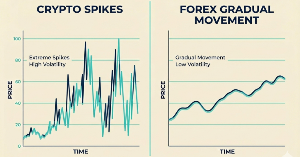 crypto vs forex price movement comparison