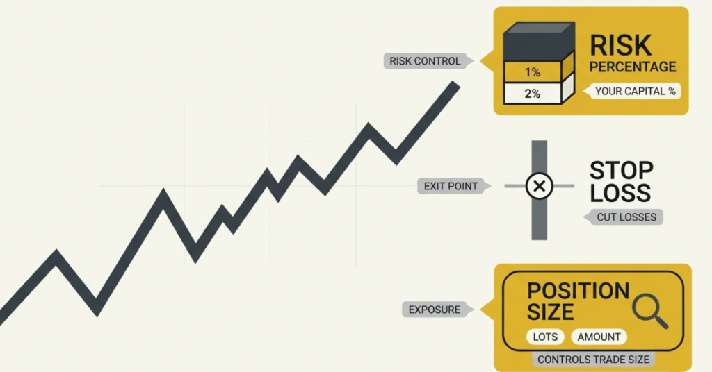 how to calculate risk management in forex with stop loss and position size