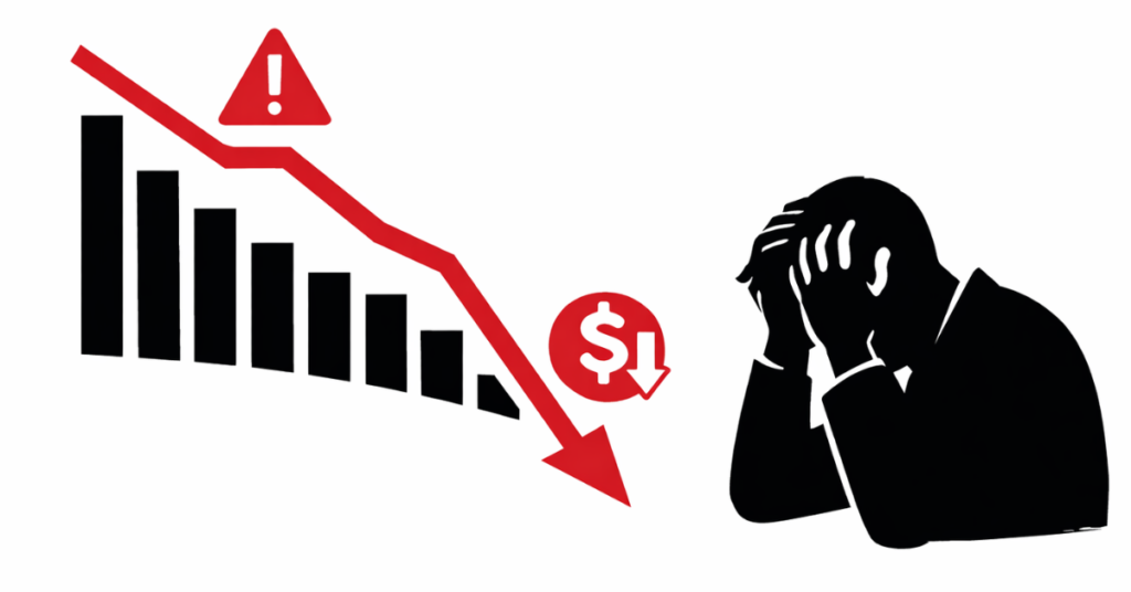 “Forex trading risk concept showing market volatility and loss warning”