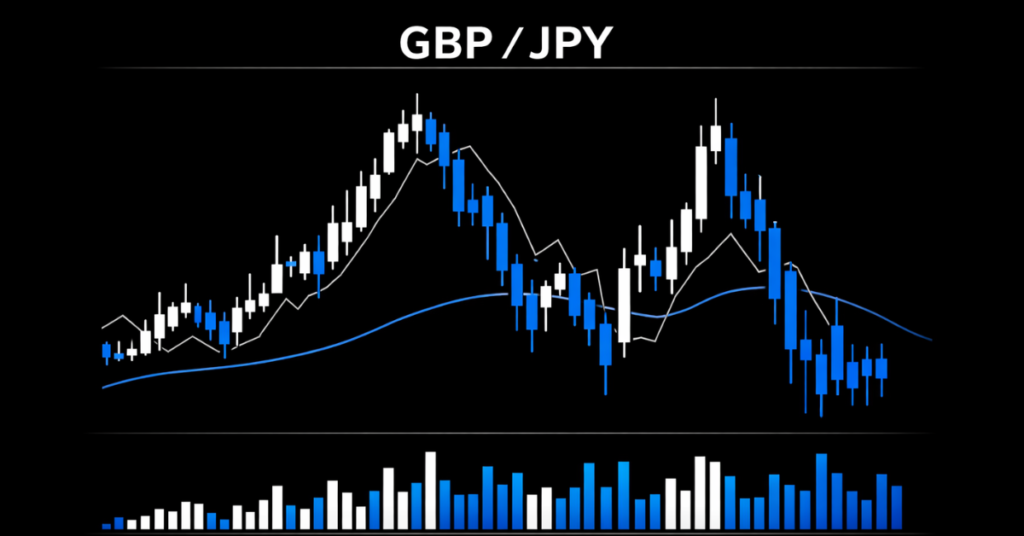 Forex volatility chart showing GBP/JPY high price movement
