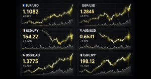 top 10 most volatile forex pairs chart showing high price movement