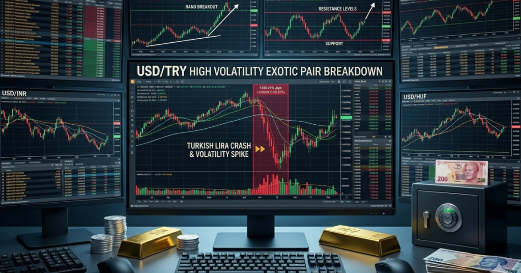 exotic currency pairs forex trading chart showing high volatility pairs