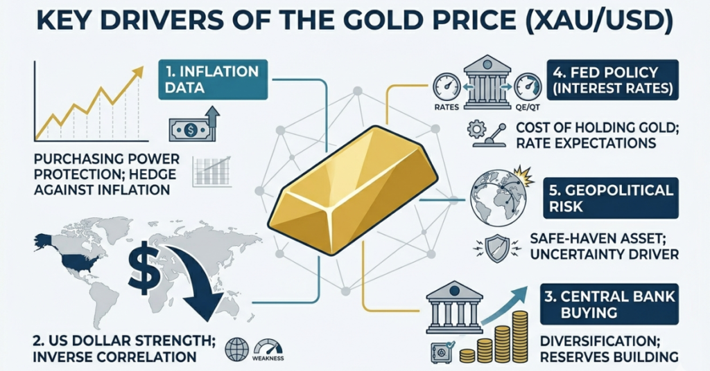 factors affecting xauusd price including inflation and usd strength