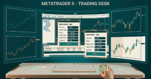 Trader executing a forex trade on MetaTrader 5 (MT5) platform