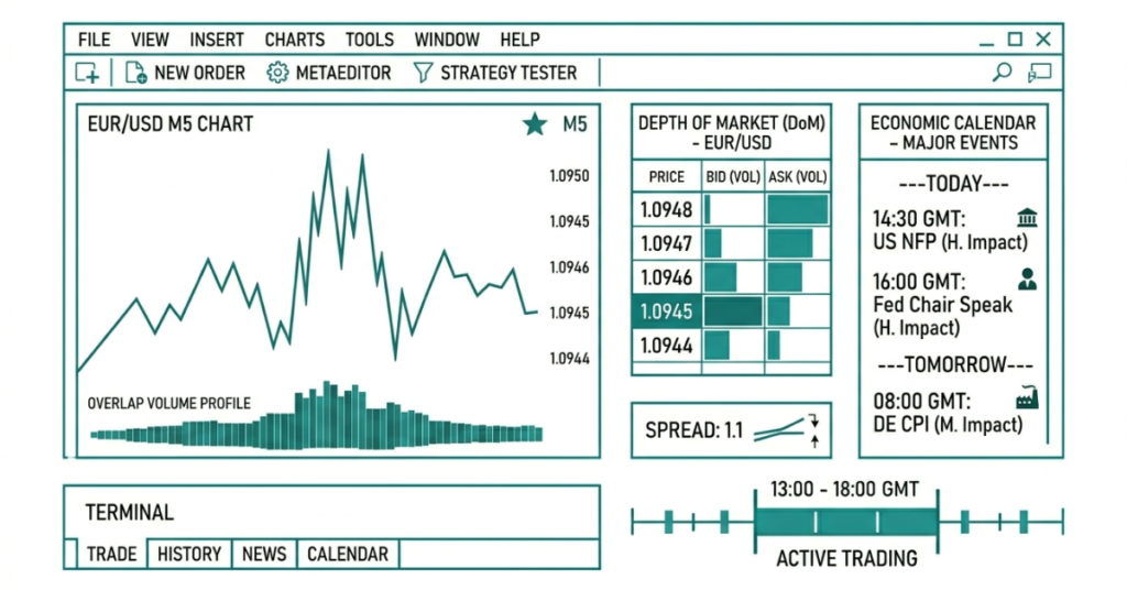 MT5 Depth of Market and liquidity monitoring tools