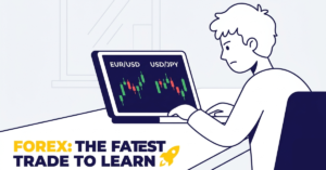 Beginner learning forex trading with EUR/USD charts on MT5 platform
