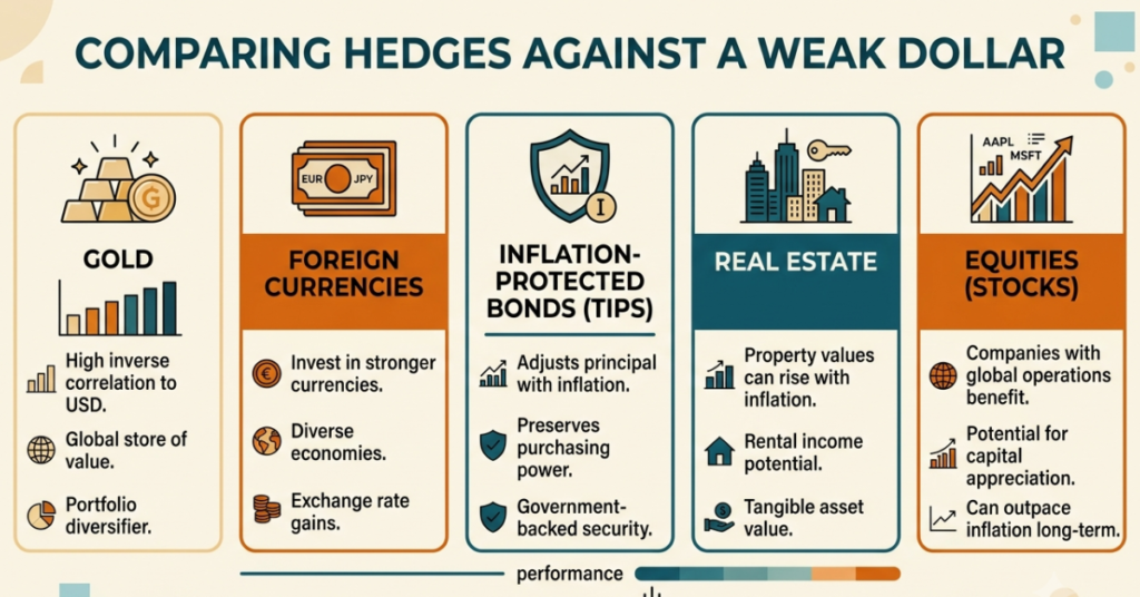 Diversification strategies against dollar weakness