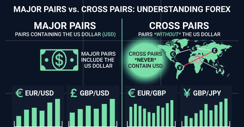 Forex cross pairs explained with examples of EUR/GBP, GBP/JPY and AUD/NZD