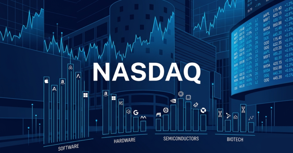 How many stocks are on the Nasdaq exchange and what the Nasdaq Composite includes