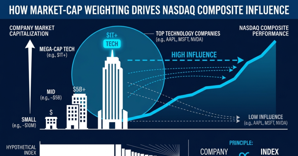 Nasdaq market-cap weighting showing influence of the largest technology stocks