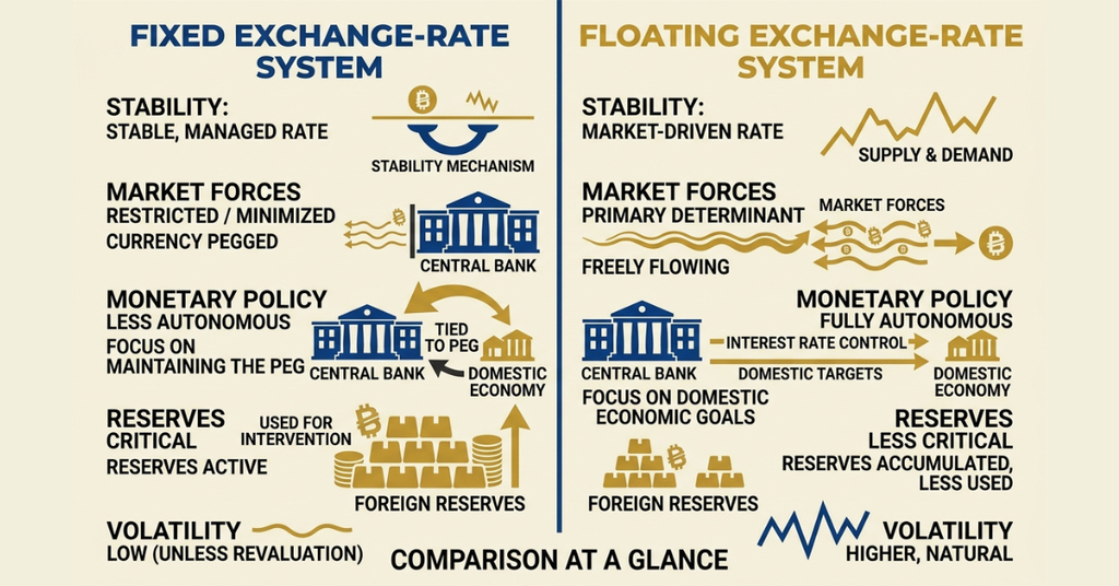 How a central bank maintains a fixed exchange rate