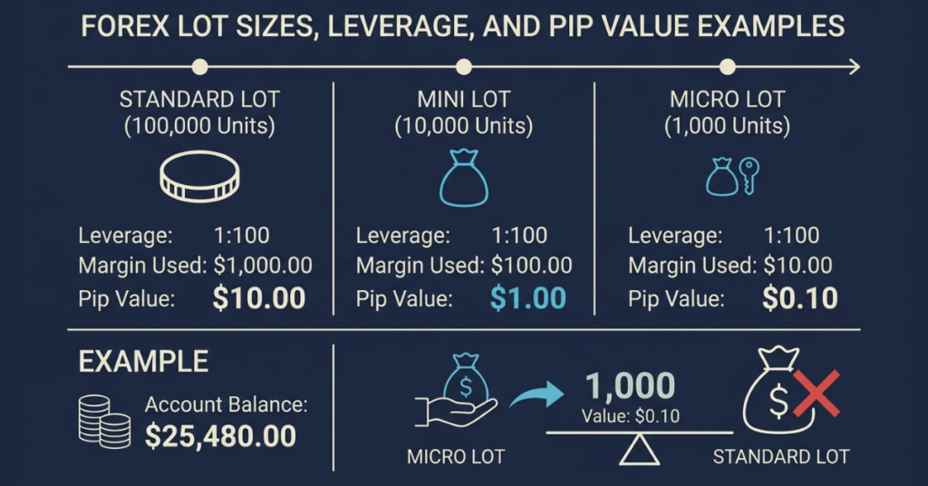 Forex lot size leverage and pip value explained