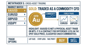 Gold XAUUSD traded as a commodity CFD instead of forex