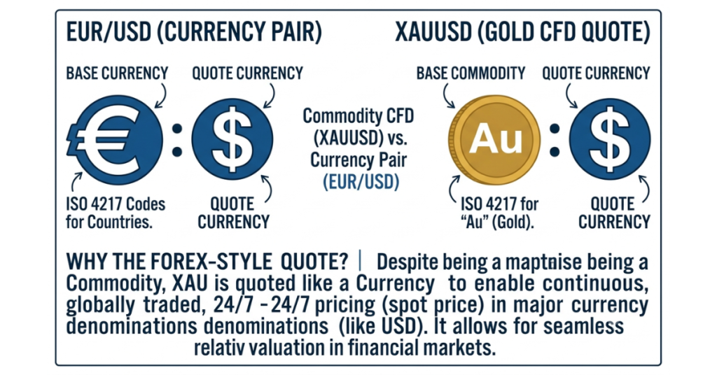 Comparison of XAUUSD and forex currency pairs