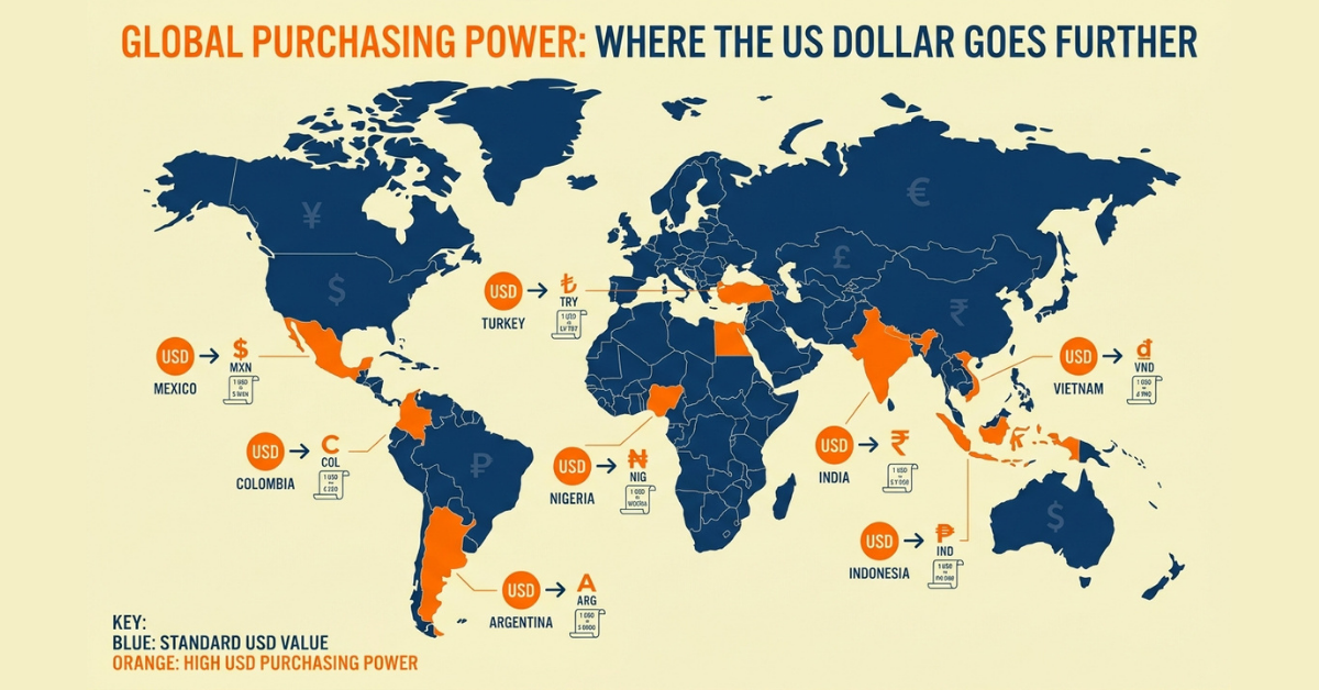 Countries with the best USD exchange rate