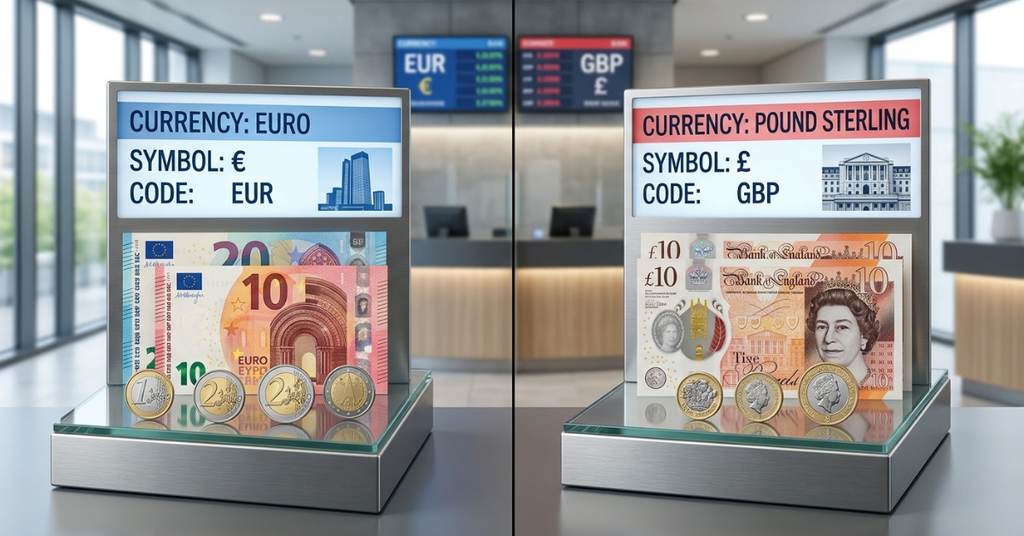 Euro and pound symbols comparison