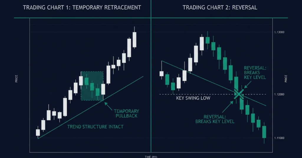 Retracement vs reversal in trading